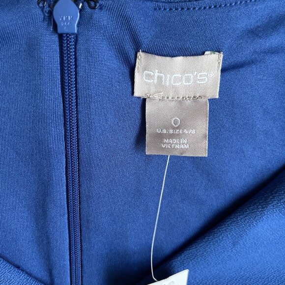 Chicos Dress‎ Blue Kimono Flounce Stretch Fairycore Goddess Flowing Tight Fitted - Picture 5 of 9